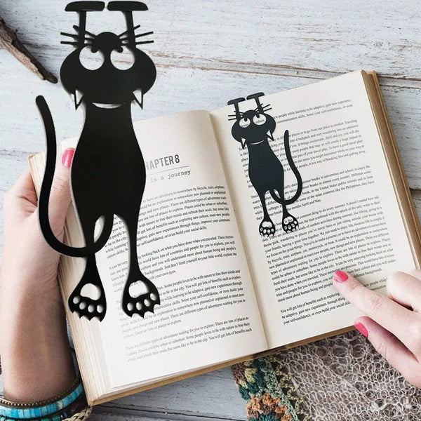 1/5Pcs Set 3D Black Cat Bookmarks