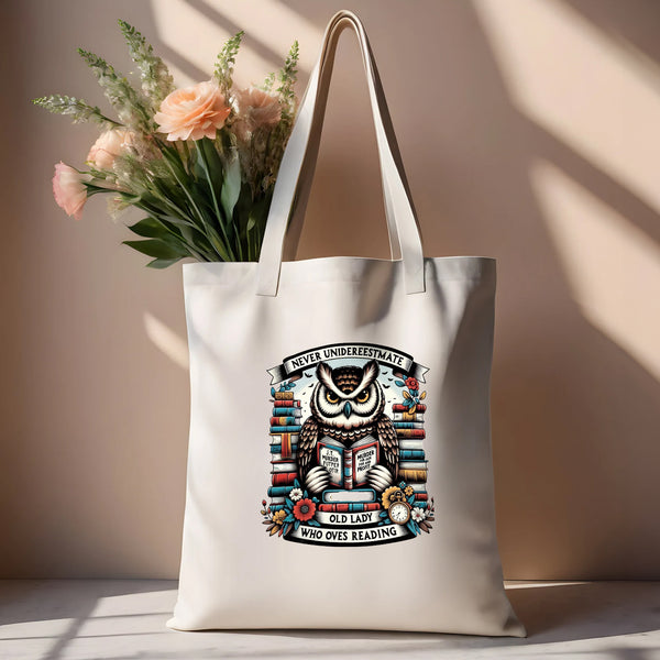 Never Underestimate an Old Lady – Cotton Canvas Tote Bag