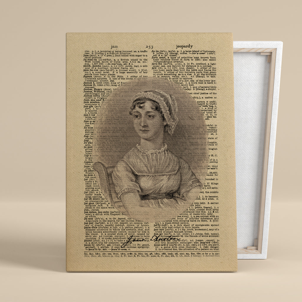 "Austen in Words" – Canvas Art, 0.75" Frame