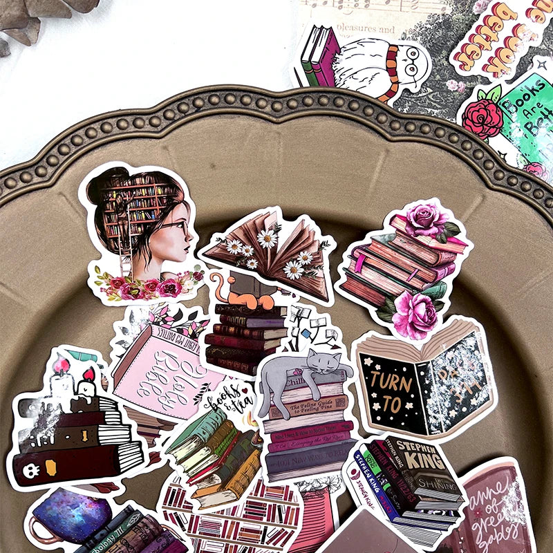 50Pcs Diverse Literary Stickers for Creative Souls