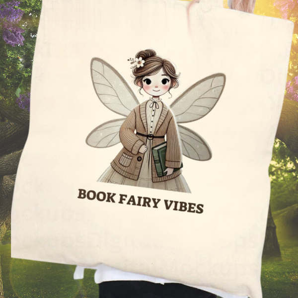 Book Fairy Vibes – Cotton Canvas Tote Bag