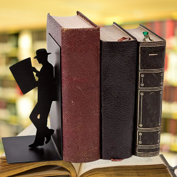 Retro Secret Agent Metal Bookends