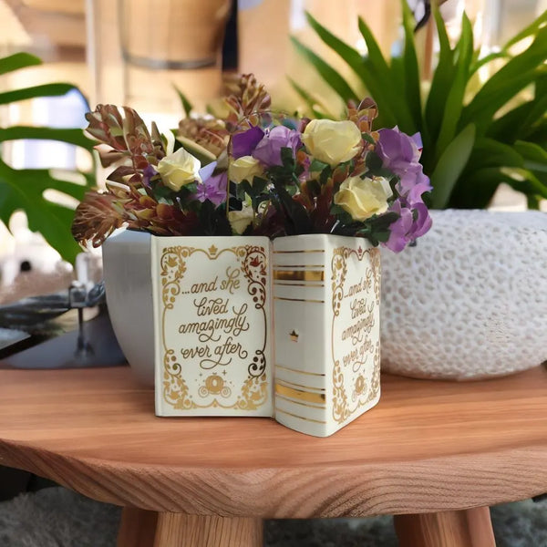 Ceramic Gold Book Vase